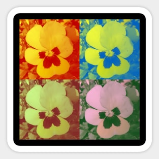 Pansy Pop Art Sticker